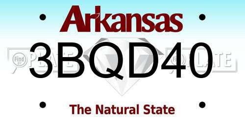 3BQD40 Arkansas License Plate