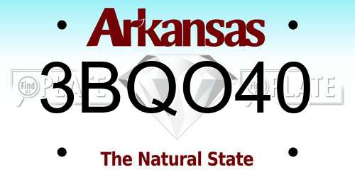3BQO40 Arkansas License Plate