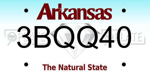 3BQQ40 Arkansas License Plate