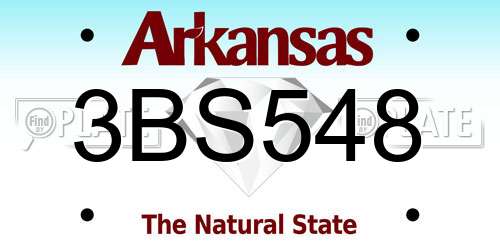 3BS548 Arkansas License Plate