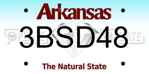 3BSD48 Arkansas License Plate