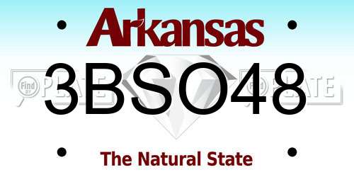3BSO48 Arkansas License Plate