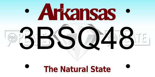 3BSQ48 Arkansas License Plate