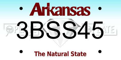 3BSS45 Arkansas License Plate