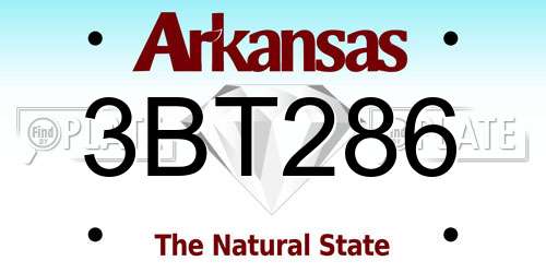 3BT286 Arkansas License Plate