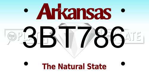 3BT786 Arkansas License Plate