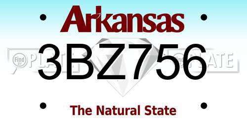 3BZ756 Arkansas License Plate