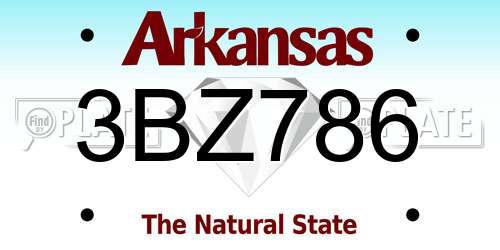 3BZ786 Arkansas License Plate