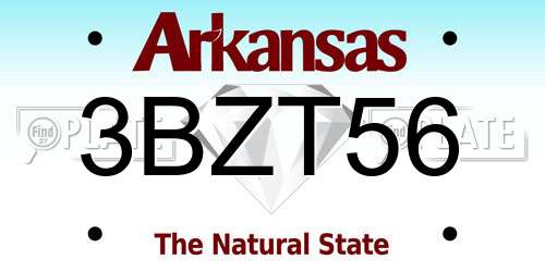 3BZT56 Arkansas License Plate