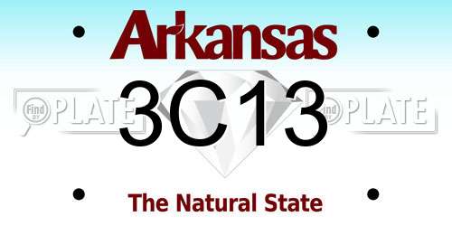 3C13 Arkansas License Plate