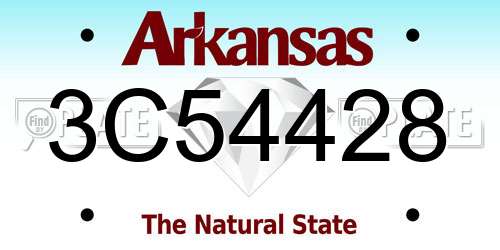3C54428 Arkansas License Plate