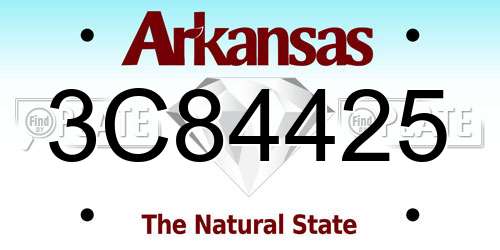 3C84425 Arkansas License Plate