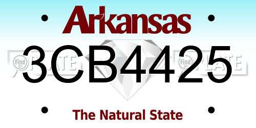 3CB4425 Arkansas License Plate