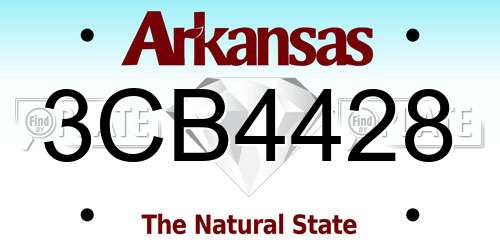 3CB4428 Arkansas License Plate