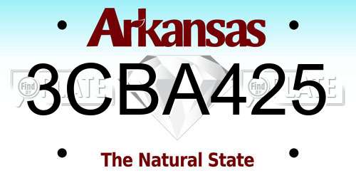 3CBA425 Arkansas License Plate