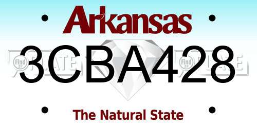 3CBA428 Arkansas License Plate