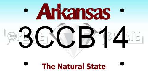 3CCB14 Arkansas License Plate