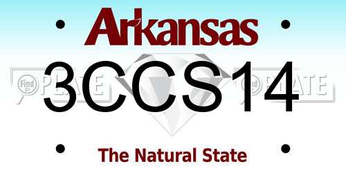 3CCS14 Arkansas License Plate
