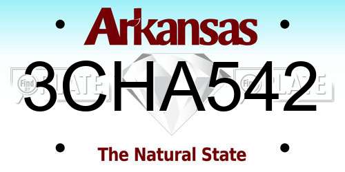 3CHA542 Arkansas License Plate