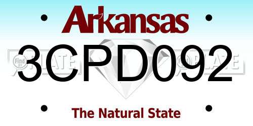 3CPD092 Arkansas License Plate
