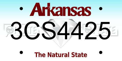 3CS4425 Arkansas License Plate