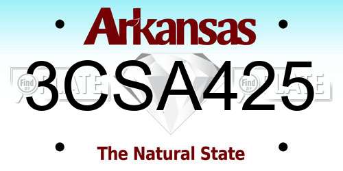 3CSA425 Arkansas License Plate