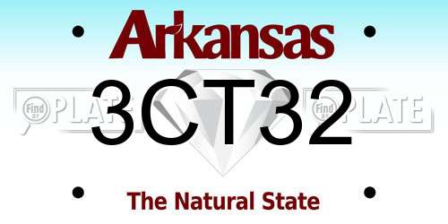 3CT32 Arkansas License Plate