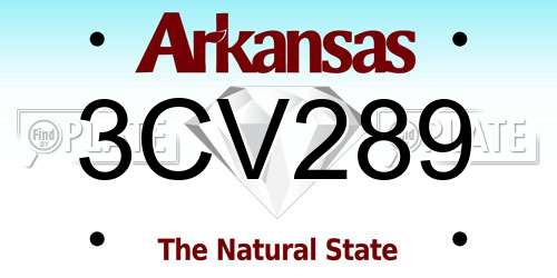 3CV289 Arkansas License Plate