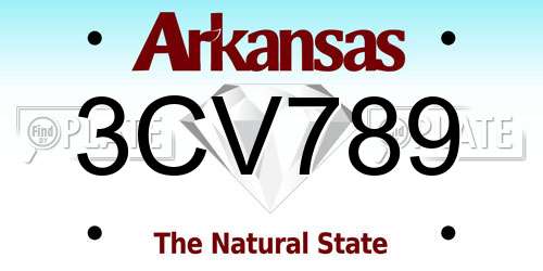 3CV789 Arkansas License Plate