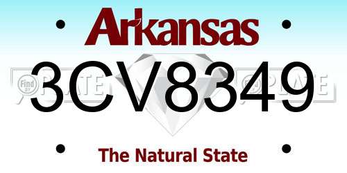 3CV8349 Arkansas License Plate