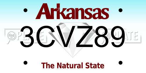 3CVZ89 Arkansas License Plate