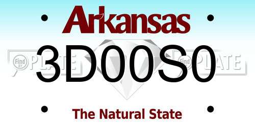 3D00S0 Arkansas License Plate