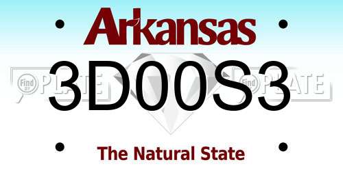 3D00S3 Arkansas License Plate