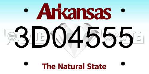 3D04555 Arkansas License Plate