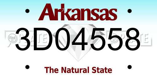 3D04558 Arkansas License Plate