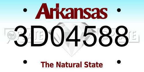 3D04588 Arkansas License Plate
