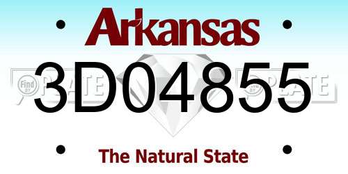 3D04855 Arkansas License Plate