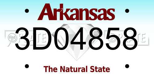 3D04858 Arkansas License Plate