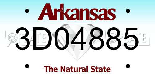 3D04885 Arkansas License Plate