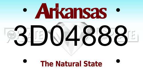 3D04888 Arkansas License Plate