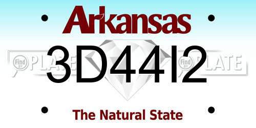 3D44I2 Arkansas License Plate
