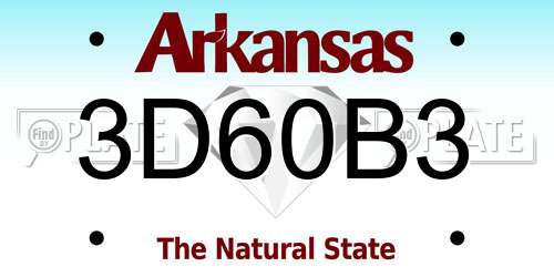 3D60B3 Arkansas License Plate