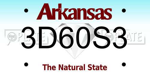 3D60S3 Arkansas License Plate