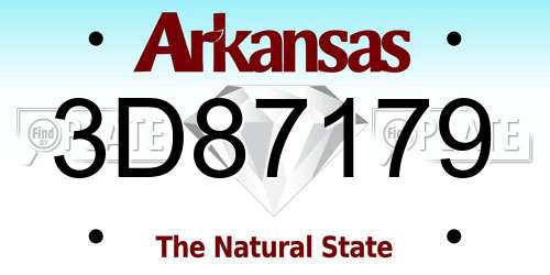 3D87179 Arkansas License Plate