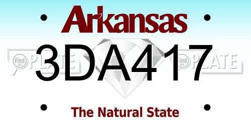 3DA417 Arkansas License Plate