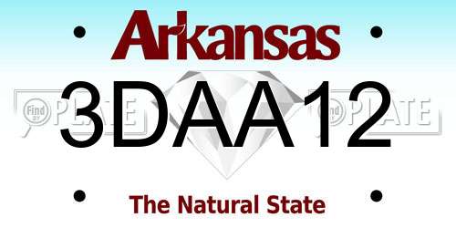 3DAA12 Arkansas License Plate