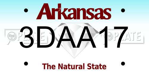 3DAA17 Arkansas License Plate
