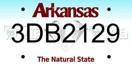 3DB2129 Arkansas License Plate
