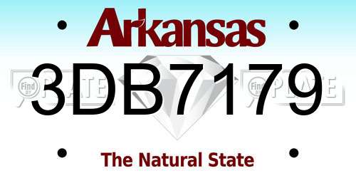 3DB7179 Arkansas License Plate