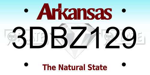 3DBZ129 Arkansas License Plate